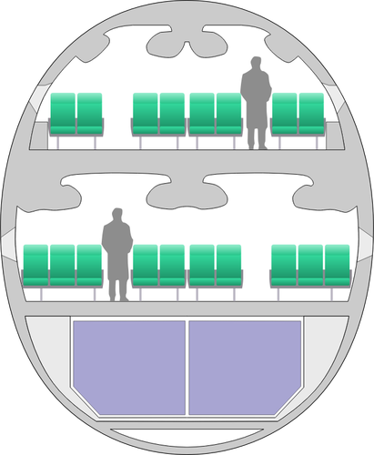 Sectiune transversala cu Airbus A380